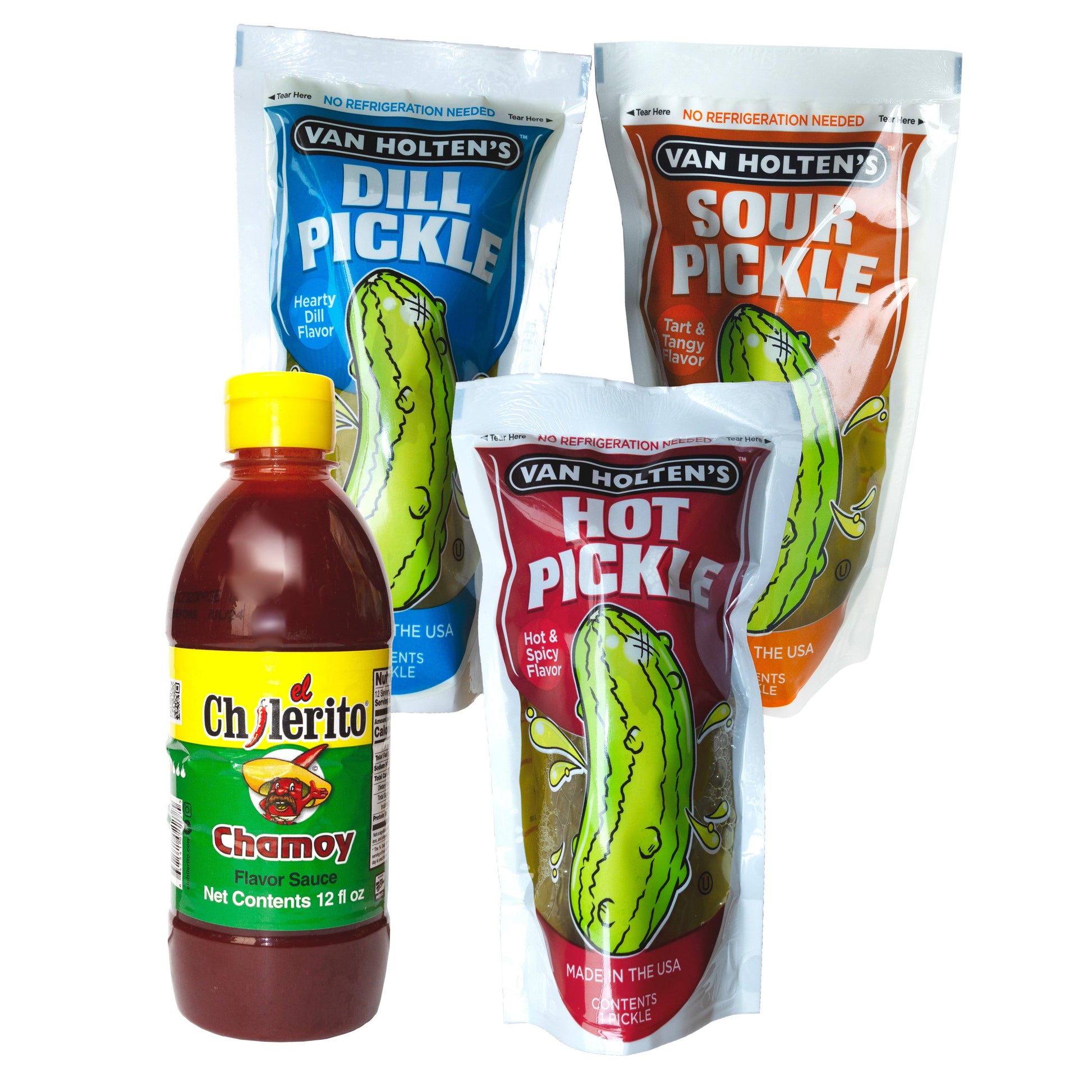 LOTE PEPINILLOS GIGANTES Y SALSA CHAMOY CHILERITO - TLT FOODS - Dulces mexicanos